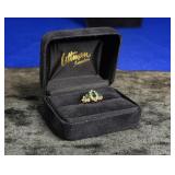 3.0G 14K SIZE 6 RING WITH GREEN STONES