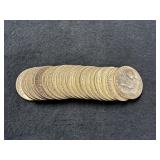 ROLL OF FRANKLIN SILVER HALF DOLLARS