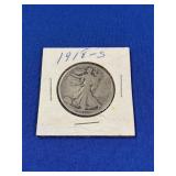 1918-S WALKING LIBERTY SILVER HALF DOLLAR