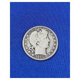 1915-S BARBER SILVER HALF DOLLAR