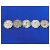 (5) MEXICAN SILVER PESO COINS