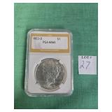 GRADED 1923-D PEACE DOLLAR PGA MS65