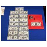 YEAR OF THE TIGER LUCKY MONEY NOTE & (15) $2.00