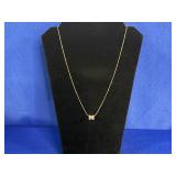 8.7G 14K 22" NECKLACE WITH CYLINDER CHARM