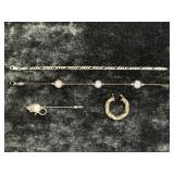 10.5G STERLING SILVER: MOUSE HAT PIN, BRACELETS,