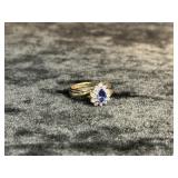 2.9G 14K SIZE 7 RING WITH PURPLE TEAR DROP STONE