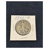 1936-D WALKING LIBERTY SILVER HALF DOLLAR