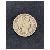 1907 BARBER SILVER HALF DOLLAR
