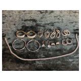 46.9G STERLING SILVER LOT INCLUDING EARRINGS AND