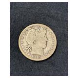 1915-D BARBER SILVER HALF DOLLAR