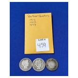 1898,1902, 1912 SILVER BARBER QUARTERS