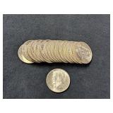 ROLL OF SILVER FRANKLIN HALF DOLLARS