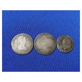 (3) HISPAN/FOREIGN COINS (WORN SILVER COINAGE)