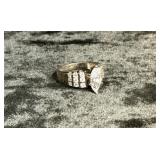 5.7G STERLING RING SIZE 7 WITH CLEAR STONES