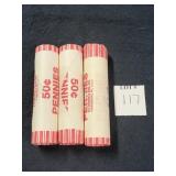 3 ROLLS UNCIRCULATED 2009 PENNIES