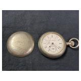 HAMPDEN WATCH CO POCKET WATCH (CRACKED FACE)