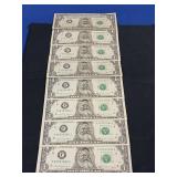 (8) CRISP SANTA CLAUS FEDERAL RESERVE DOLLAR BILLS