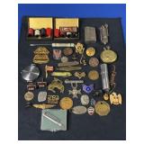 JUNK DRAWER LOT: CAMBRIA STEEL CO TAG, LIGHTERS,