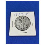 1939-D WALKING LIBERTY SILVER HALF DOLLAR