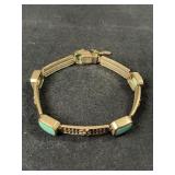 TURQUOISE AND STERLING SILVER BRACELET