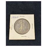 1940 WALKING LIBERTY SILVER HALF DOLLAR