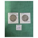 1963 D & 1952 FRANKLIN SILVER HALF DOLLARS