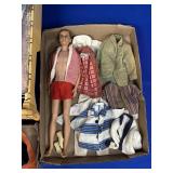 KEN DOLL & CLOTHES, DELSHOE DOLL-PAINT IS CHIPPED