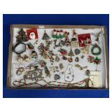 CHRISTMAS PINS, EARRINGS, & WATCH