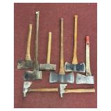 AXES & HATCHETS INCLUDING (2) DOUBLE BLADE AXES,