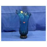 BLUE VIKING GLASS VASE (13.5" TALL)