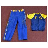 VINTAGE "FC" MARKED BASEBALL UNIFORM SIZE MEDIUM