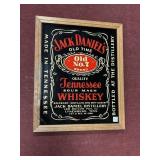 FRAMED JACK DANIELS WHISKEY ETCHED GLASS