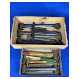 HAMMERS INCLUDING BRASS HEAD HAMMERS, WOODEN