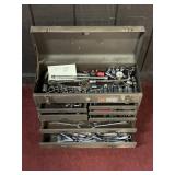 SEARS CRAFTSMAN METAL TOOLBOX WITH TOOLS