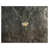 (2.2G) 10K GOLD BUTTERFLY PENDANT NECKLACE W/