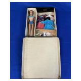 MATTEL 1961 BLACK BARBIE DOLL CASE WITH MIDGE &