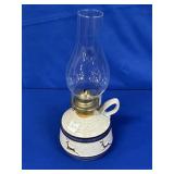 ONION RIVER POTTERY WINOOSKI VT OIL LAMP WITH DEER