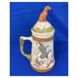 1982 CERAMIC HUNTING THEME COOKIE JAR APPROX 14"