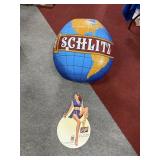 1996 SCHLITZ BEER INFLATABLE WORLD GLOBE WITH