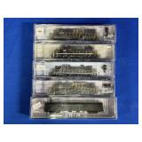 (5) WALTHERS "N" SCALE LOCOMOTIVES & STOCK CAR