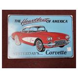 THE HEARTBEAT OF AMERICAN CORVETTE GM TIN SIGN