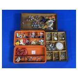 COSTUME JEWELRY, PINS, CUFFLINKS, GLASS BEADS,