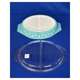 PYREX 1 1/2 QT SECTIONED SERVING DISH WITH LID