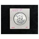 1955 FRANKLIN SILVER HALF DOLLAR