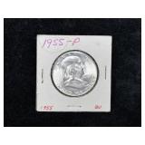 1955 BU FRANKLIN SILVER HALF DOLLAR