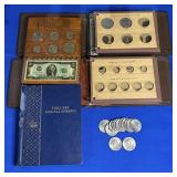 (3) COIN COLLECTORS ALBUMS (ONLY HAS 1 COIN), (13)