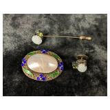 .925 STERLING PINS W/ STONES