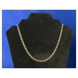 (10.95G) .925 STERLING FIGARO CHAIN NECKLACE (18"