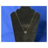 (1.96G) 14K GOLD DIAMOND HEART PENDANT NECKLACE