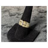 (5.24G) 18K GOLD & WHITE GOLD RING - SIZE 8.5